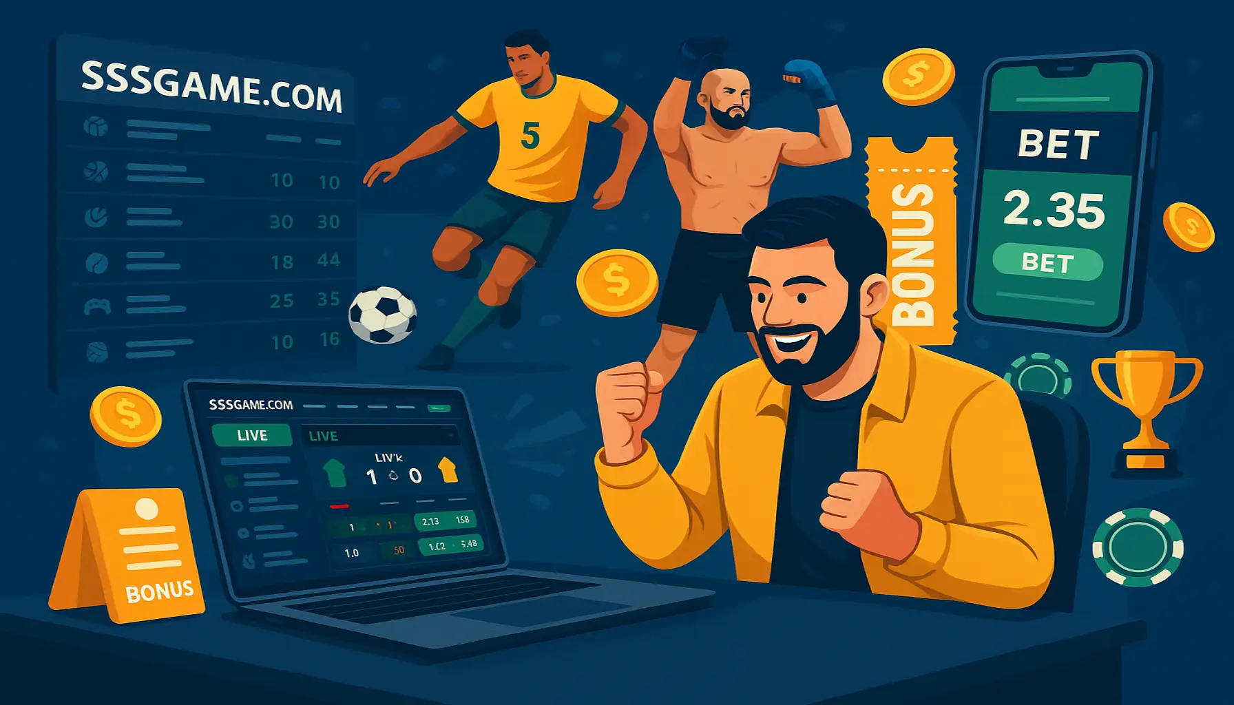 Apostas esportivas no cassino online SSSGAME.COM